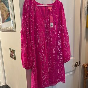 Lilly Pulitzer Pink Sequin Midi Dress